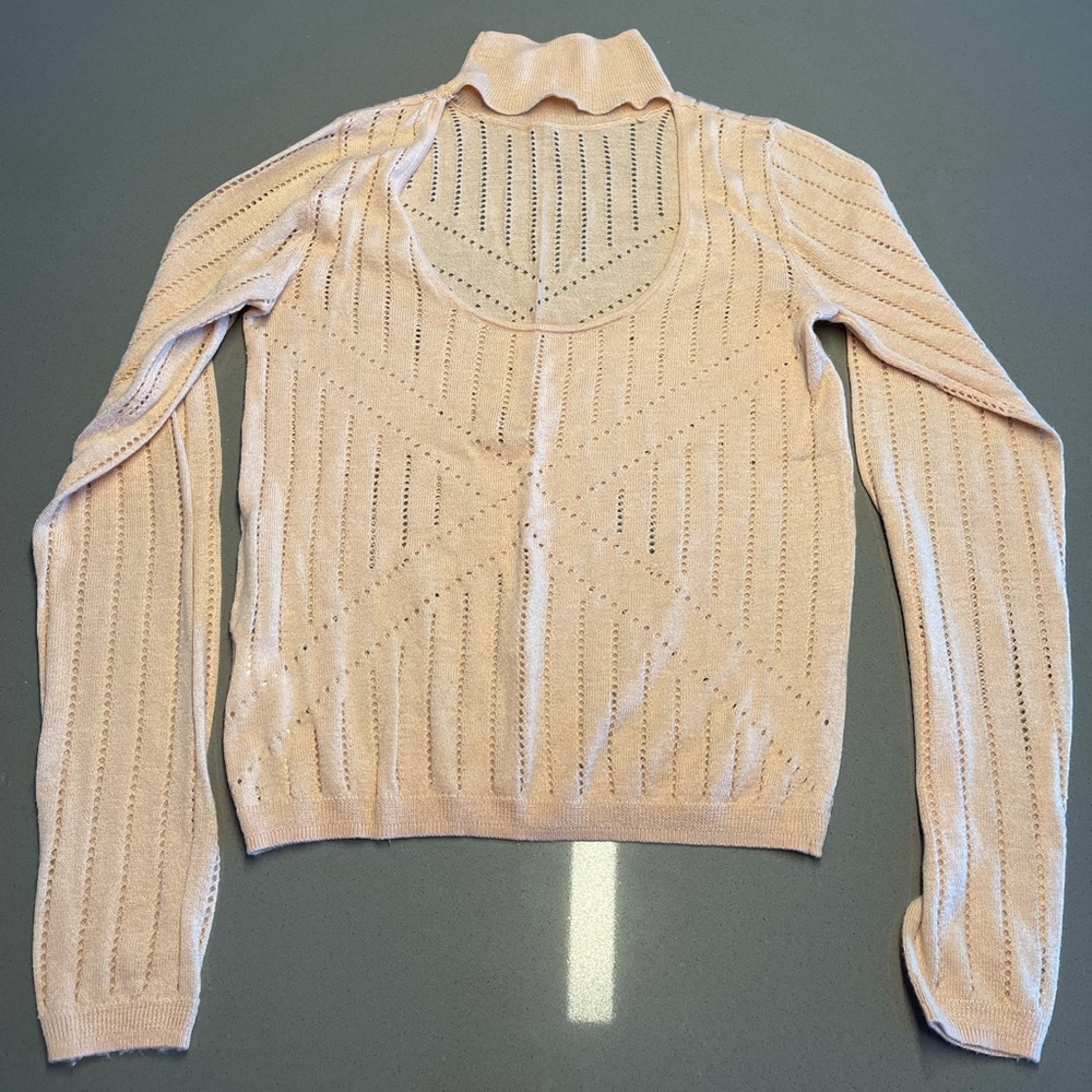 ASOS Beige tan turtleneck neck size US 0 - Picture 6 of 12